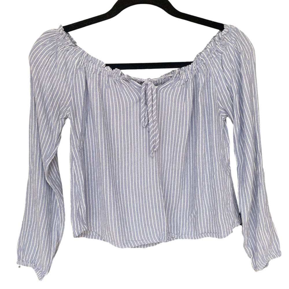 Off the shoulder light blue flowy top- Size XS (fits like a Small)